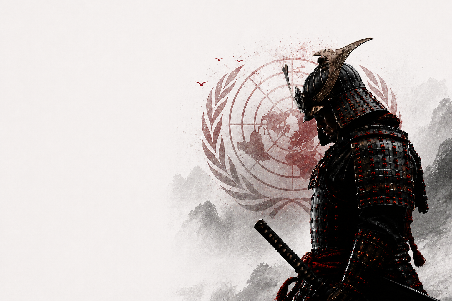 Ink-wash samurai artwork for KIRA Chapter Two